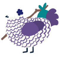 Selene, a white and overcast chicken with a lace pattern