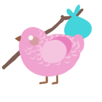 A pink chicken with a half-lace pattern