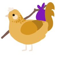 A honey and ochre chicken with a neck-speckle pattern