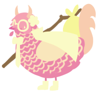 A orchid and pink chicken with a lace pattern