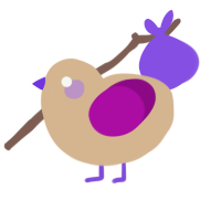 A beige and plum chicken