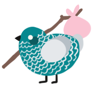 A teal and mist chicken with a lace pattern