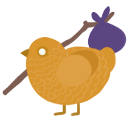 A orange chicken with a lace pattern