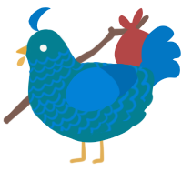 A sea and sapphire chicken with a lace pattern
