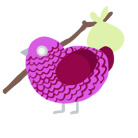 A orchid and maroon chicken with a lace pattern