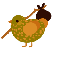A olive and brown chicken with a speckle pattern