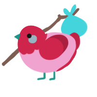 A pink and crimson chicken with a head pattern