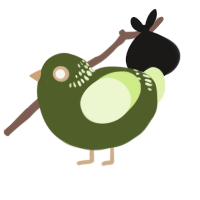 A olive and apple chicken with a neck-band pattern