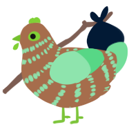 A brown and spring chicken with a bar pattern