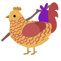 A honey and red chicken with a lace pattern