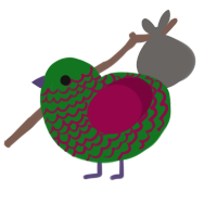 A leaf and maroon chicken with a lace pattern