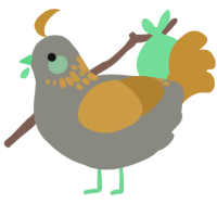 A ash and gold chicken with a neck-speckle pattern