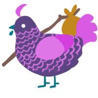 A overcast and orchid chicken with a lace pattern