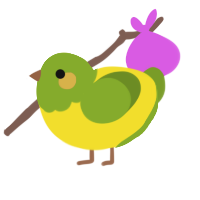 A yellow and chartreuse chicken with a head pattern