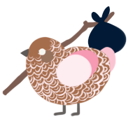 A brown and rose chicken with a double-lace pattern