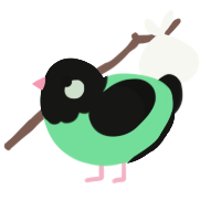 A spring and black chicken with a head pattern