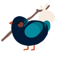 A tumblr and sea chicken with a neck-band pattern