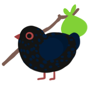 A black and tumblr chicken with a speckle pattern