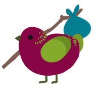 A maroon and chartreuse chicken with a neck-band pattern