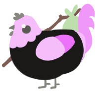 A sable and lavender chicken with a head pattern