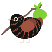 A black and russet chicken with a bar pattern