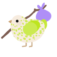 A cream and lime chicken with a speckle pattern