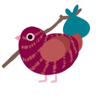 A maroon and red chicken with a bar pattern