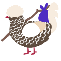 A bark and cream chicken with a lace pattern