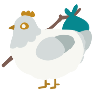 A white and silver chicken with a head pattern