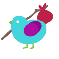 A aqua and plum chicken