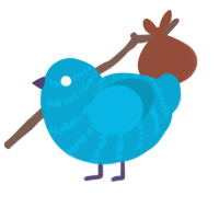 A cerulean chicken with a bar pattern