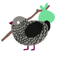 A ash and black chicken with a lace pattern