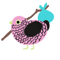 A pink and sable chicken with a lace pattern