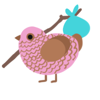 A pink and brown chicken with a lace pattern