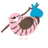 A rose and bark chicken with a bar pattern