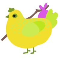 A yellow and lime chicken with a half-lace pattern
