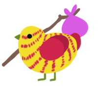 A yellow and crimson chicken with a bar pattern