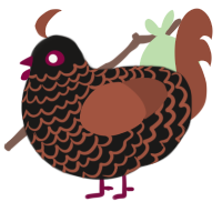 A sable and russet chicken with a lace pattern