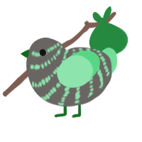 A grey and spring chicken with a bar pattern