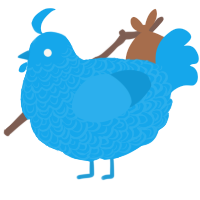 A sky and sapphire chicken with a double-lace pattern