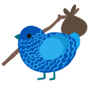 A ultramarine and sky chicken with a lace pattern