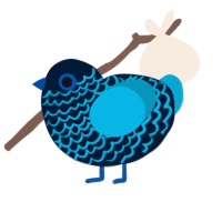 A tumblr and cerulean chicken with a lace pattern
