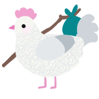 A white and mist chicken with a double-lace pattern