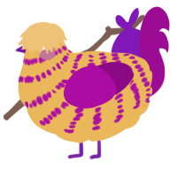 A honey and plum chicken with a bar pattern