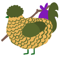 A honey and olive chicken with a lace pattern