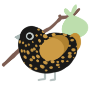A sable and gold chicken with a speckle pattern