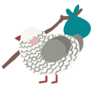 A white and ash chicken with a lace pattern