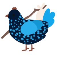 A tumblr and sky chicken with a speckle pattern