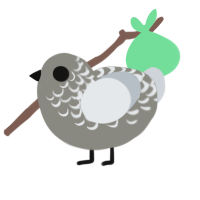 A ash and mist chicken with a half-lace pattern