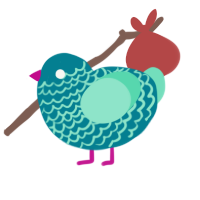 A sea and mint chicken with a lace pattern